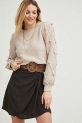 Answear Lab sweter damski kolor beżowy. Brązowe swetry Answear Lab, l, bez wzorów, z dzianiny, bez ramiączek. W wyprzedaży za 187.99 zł.
