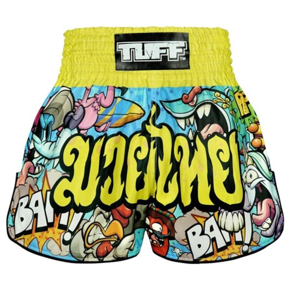 Spodenki treningowe TUFF Ready To Rumble. Żółte szorty sportowe TUFF, bez wzorów, z materiału, na fitness i siłownię. Za 149.00 zł.