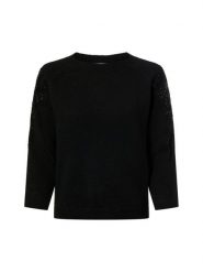 More & More Sweter damski z dzianiny Kobiety czarny jednolity, 42. Czarne swetry More & More, bez wzorów, z dzianiny, bez ramiączek. Za 429.95 zł.