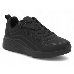 Buty damskie SKECHERS UNO LITE sneakersy czarne sportowe. Czarne buty treningowe Skechers, bez wzorów, bez zapięcia. Za 229.00 zł.