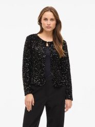 Vila Kardigan "Faith" w kolorze czarnym rozmiar: L. Czarne swetry Vila, l, bez wzorów, bez ramiączek. Za 126.99 zł.