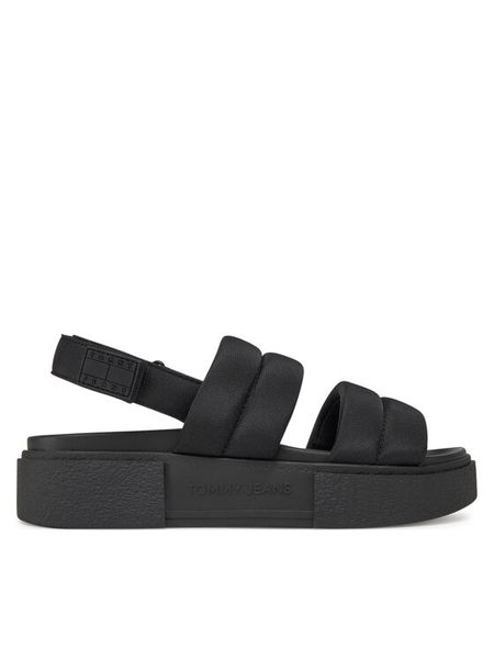 Tommy Jeans Sandały Tjw Flatform Sandal EN0EN02802 Czarny. Czarne sandały Tommy Jeans, bez wzorów, z jeansu, bez obcasa, na płaskiej podeszwie, bez zapięcia. Za 199.99 zł.