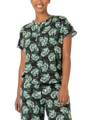 Timezone Bluzka w kolorze czarno-zielonym rozmiar: M. Czarne bluzki Timezone, m, bez wzorów, z wiskozy, bez kołnierzyka, bez ramiączek. Za 74.28 zł.