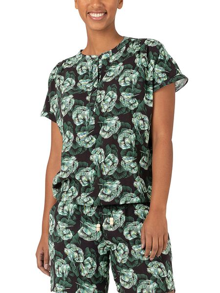 Timezone Bluzka w kolorze czarno-zielonym rozmiar: M. Czarne bluzki Timezone, m, bez wzorów, z wiskozy, bez kołnierzyka, bez ramiączek. Za 74.28 zł.