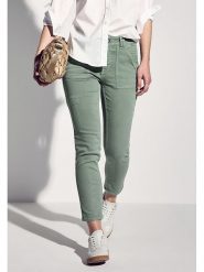 Street One Spodnie - Skinny fit - w kolorze khaki rozmiar: W28/L28. Brązowe spodnie materiałowe Street One, bez wzorów, z materiału, street. Za 127.95 zł.