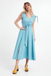 Sukienka popelinowa TWINSET ACTITUDE. Sukienki Twinset Milano, xs, bez wzorów, bez kołnierzyka, bez ramiączek. W wyprzedaży za 566.57 zł.