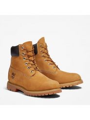 Timberland Skórzane botki "Premium 6" w kolorze jasnobrązowym rozmiar: 38. Brązowe botki Timberland, bez wzorów, z materiału, bez obcasa, bez zapięcia. Za 588.81 zł.
