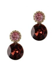 Otazu Pozłacane kolczyki-wkrętki z kryształami Swarovski rozmiar: onesize. Czerwone kolczyki Otazu, z kryształem, pozłacane. Za 43.99 zł.