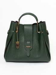 Lucca Baldi Skórzana torebka "Vinci" w kolorze ciemnozielonym - 33 x 28 x 13 cm rozmiar: onesize. Zielone torebki klasyczne Lucca Baldi, bez wzorów, z materiału, przez ramię, bez dodatków. Za 349.73 zł.