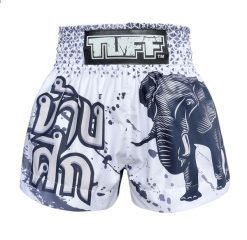 Spodenki treningowe TUFF Elephant. Białe szorty sportowe TUFF, bez wzorów, z materiału, na fitness i siłownię. Za 149.00 zł.