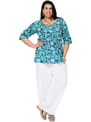 Aller Simplement Bluzka w kolorze granatowo-turkusowym rozmiar: 50/52. Niebieskie bluzki Aller Simplement, bez wzorów, z bawełny, bez kołnierzyka, bez ramiączek. Za 69.99 zł.