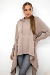 Bluza rozkloszowana u dołu ciemno beżowa. Brązowe bluzy KESI, l, bez wzorów, z bawełny, bez ramiączek, z kapturem. Za 238.37 zł.