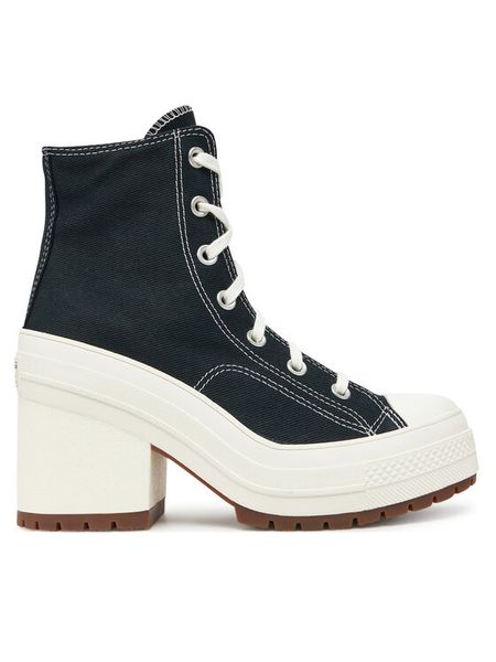 Converse Botki Chuck 70 De Luxe Heel A05347C Czarny. Czarne botki Converse, bez wzorów, z materiału, bez obcasa, na słupku, bez zapięcia. Za 519.99 zł.