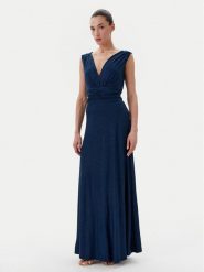 Rinascimento Sukienka wieczorowa CFC0122393003 Granatowy Regular Fit. Niebieskie sukienki Rinascimento, m, bez wzorów, z syntetyku, wizytowe, bez kołnierzyka, bez ramiączek. Za 419.99 zł.