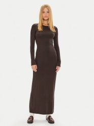 Gina Tricot Sukienka codzienna 24441 Brązowy Slim Fit. Brązowe sukienki Gina Tricot, na co dzień, m, bez wzorów, z wiskozy, bez kołnierzyka, bez ramiączek, proste. Za 169.99 zł.