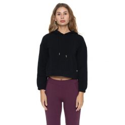 Bluza zimowa Leone 1947 Never Without Damen, Halsausschnitt, Reißverschluss. Czarne bluzy LEONE 1947 APPAREL, na zimę, bez wzorów, z bawełny, bez kaptura, na fitness i siłownię. W wyprzedaży za 162.09 zł.