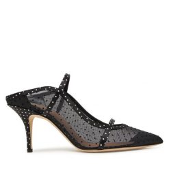 Szpilki MALONE SOULIERS. Czarne klapki MALONE SOULIERS, bez wzorów, bez obcasa, na szpilce, bez zapięcia. Za 2,079.00 zł.
