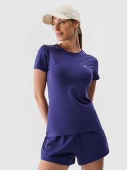 4F T-shirt slim gładki damski - granatowy XL. Niebieskie t-shirty 4f, xl, bez wzorów, z bawełny, klasyczne, bez kołnierzyka, bez ramiączek. Za 39.99 zł.