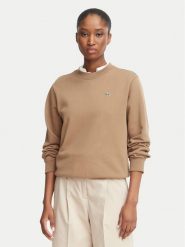 Lacoste Bluza SF5270 Brązowy jasny Regular Fit. Brązowe bluzy Lacoste, bez wzorów, z bawełny, bez kaptura. Za 539.99 zł.