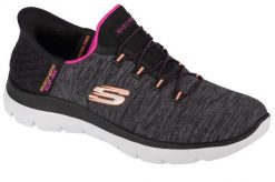 Buty Kobieta Skechers Summits-Dazzling Haze czarny. Czarne buty treningowe Skechers, bez wzorów, z materiału, bez zapięcia. Za 299.99 zł.