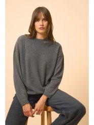 Just Cashmere Kaszmirowy sweter "Kayla" w kolorze antracytowym rozmiar: M. Czarne swetry Just Cashmere, m, bez wzorów, z kaszmiru, bez ramiączek. Za 388.16 zł.