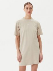Calvin Klein Jeans Sukienka codzienna J20J225289 Beżowy Relaxed Fit. Brązowe sukienki Calvin Klein Jeans, na co dzień, xs, bez wzorów, z bawełny, bez kołnierzyka, bez ramiączek, proste. Za 199.99 zł.