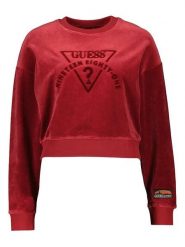 Guess Bluza w kolorze czerwonym rozmiar: XS. Czerwone bluzy Guess, xs, z aplikacjami, bez kaptura. Za 110.29 zł.