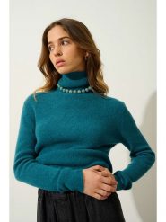 AUTHENTIC CASHMERE Kaszmirowy golf "Suzie" w kolorze niebieskim rozmiar: M. Niebieskie swetry AUTHENTIC CASHMERE, m, bez wzorów, z kaszmiru, bez ramiączek. Za 412.37 zł.