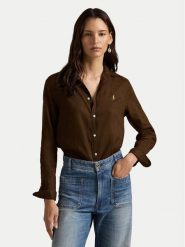 Polo Ralph Lauren Koszula 211970730508 Brązowy Regular Fit. Brązowe koszule Polo Ralph Lauren, xxl, bez wzorów, ze lnu, bez kołnierzyka, bez ramiączek. Za 819.99 zł.