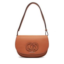 Torebka Guess. Brązowe listonoszki Guess, z aplikacjami, bez dodatków. Za 449.99 zł.