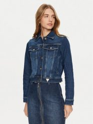 Guess Kurtka jeansowa W4YN01 D5DD4 Niebieski Regular Fit. Niebieskie kurtki Guess, l, z aplikacjami, z bawełny, bez kaptura. Za 339.99 zł.