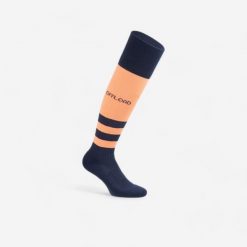 Skarpety do rugby R500 DAMSKIE. Brązowe skarpetki OFFLOAD, bez wzorów, z materiału. Za 19.99 zł.