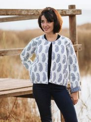 Isla Bonita by SIGRIS Kurtka przejściowa w kolorze białym rozmiar: XL. Białe kurtki Isla Bonita by SIGRIS, xl, bez wzorów, z bawełny, bez kaptura. Za 169.26 zł.
