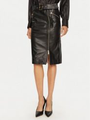 Babylon Spódnica skórzana S0252B Czarny Regular Fit. Czarne spódnice Babylon, s, bez wzorów, ze skóry. Za 1,239.00 zł.