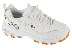 Buty sportowe Sneakersy damskie, D Lites. Białe buty treningowe Skechers, bez wzorów, z materiału, przed kostkę, bez zapięcia, trekkingowe. Za 359.99 zł.