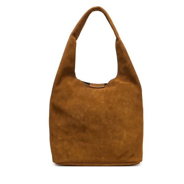 Torebka Calvin Klein. Brązowe shopper bag Calvin Klein, bez wzorów, bez dodatków. Za 677.99 zł.