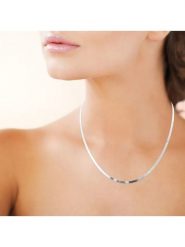 L'atelier précieux Srebrny naszyjnik - dł. 45 cm rozmiar: onesize. Szare naszyjniki l'Atelier precieux, z materiału, srebrne. Za 212.80 zł.