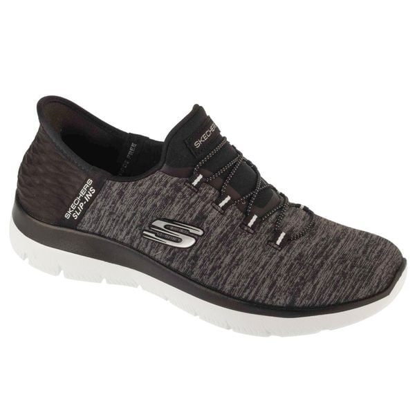 Buty sportowe Sneakersy damskie, Summits - Dazzling Haze. Czarne buty sportowe lifestyle Skechers, bez wzorów, bez zapięcia, trekkingowe, skechers sport. Za 249.99 zł.