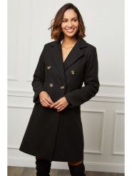Le Comptoir du Manteau Płaszcz przejściowy w kolorze czarnym rozmiar: 38. Czarne płaszcze Le Comptoir du Manteau, bez wzorów, z wełny, klasyczne, bez kaptura. Za 150.37 zł.