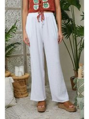 Le Monde du Lin Lniane spodnie w kolorze białym rozmiar: 40/42. Białe spodnie materiałowe Le Monde du Lin, bez wzorów, ze lnu, klasyczne, z standardowym stanem. Za 121.99 zł.