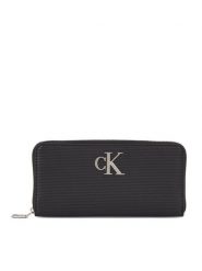Calvin Klein Jeans Portfel Minimal Monogram Zip Around T K60K611269 Czarny. Czarne portfele Calvin Klein Jeans, bez wzorów, z jeansu. Za 269.99 zł.
