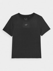 4F Koszulka sportowa w kolorze czarnym rozmiar: L. Czarne t-shirty sportowe 4f, l, bez wzorów, z materiału, bez ramiączek, outdoorowe. Za 44.30 zł.
