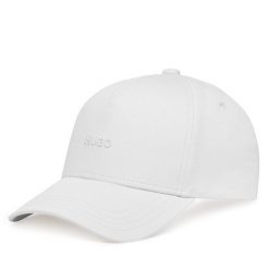 Czapka z daszkiem HUGO. Białe czapki z daszkiem Hugo, bez wzorów. Za 169.99 zł.