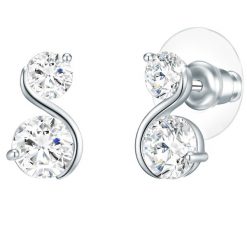 Lulu & Jane Stop metali Cyrkonia Kolczyki 1 ct Damski. Białe kolczyki Lulu & Jane, z cyrkonią, srebrne. Za 359.99 zł.