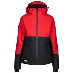 Damska Kurtka Narciarska Jaclyn DLX. Czerwone kurtki narciarskie Trespass, m, z aplikacjami, z materiału, z kapturem, narciarskie. Za 537.99 zł.