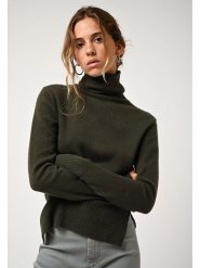 AUTHENTIC CASHMERE Kaszmirowy golf "Fornet" w kolorze khaki rozmiar: XXL. Brązowe swetry AUTHENTIC CASHMERE, xxl, bez wzorów, z kaszmiru, bez ramiączek. Za 321.39 zł.