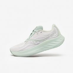Buty do biegania damskie Saucony Ride 18. Szare buty do biegania Saucony, bez wzorów, bez zapięcia, do biegania. W wyprzedaży za 499.99 zł.