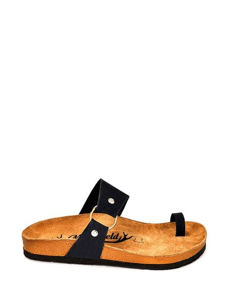 Moosefield Skórzane klapki w kolorze granatowym rozmiar: 41. Niebieskie klapki Moosefield, bez wzorów, ze skóry, klasyczne, z otwartym noskiem, bez obcasa, bez zapięcia. Za 162.87 zł.