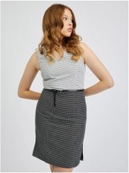 Orsay Sukienka w kolorze czarno-białym rozmiar: 36. Białe sukienki Orsay, bez wzorów, ze skóry, bez kołnierzyka, bez ramiączek, midi. Za 87.19 zł.