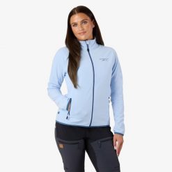 Bluza polarowa turystyka damska Swedemount Stryn Fleece szybkoschnąca. Niebieskie bluzy bez kaptura SWEDEMOUNT, na zimę, bez wzorów, z polaru, narciarskie. Za 125.00 zł.